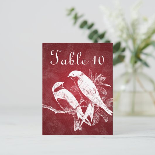 Élégant numéro de table Inséparables Rouge (Debout devant)