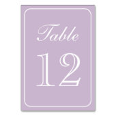 Élégant Numéro de table Lilac simple (Dos)
