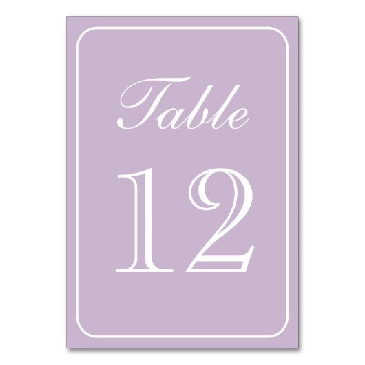 Élégant Numéro de table Lilac simple (Par défaut)