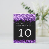 Élégant numéro de table Lumières violettes (Debout devant)