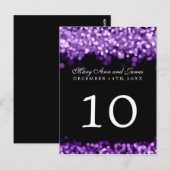 Élégant numéro de table Lumières violettes (Devant / Derrière)