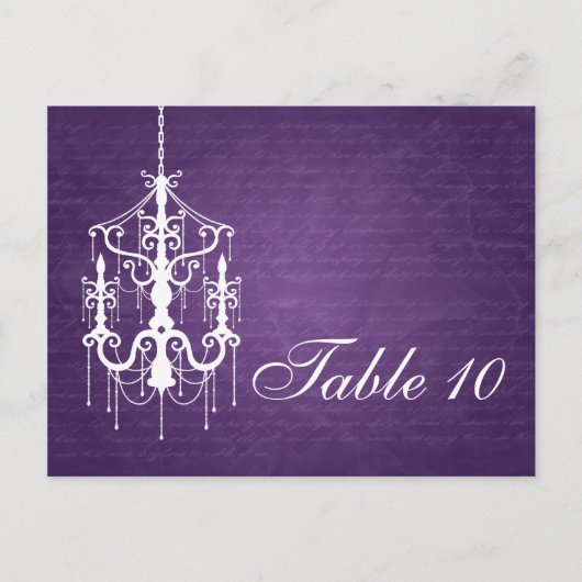 Élégant Numéro de table Lustre violet (Devant)
