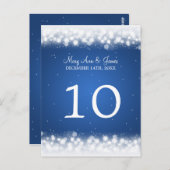 Élégant numéro de table Magic Sparkle Bleu (Devant / Derrière)