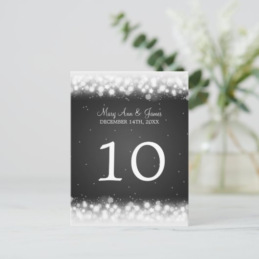 Élégant numéro de table Magic Sparkle Noir (Debout devant)