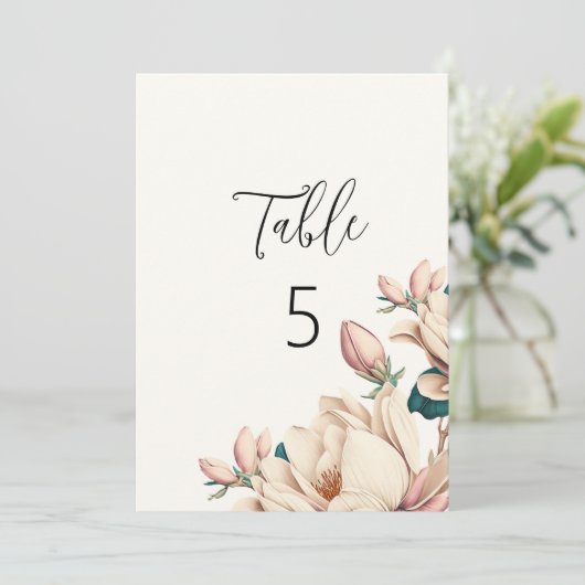Élégant numéro de table magnolia (Debout devant)
