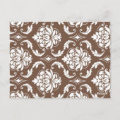 Élégant numéro de table Mariage damassé Brown (Dos)