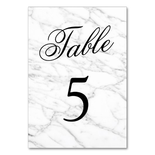 Elégant numéro de table mariage en pierre de marbr (Dos)