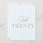 Élégant numéro de table Mariage Vert Sauge & Bleu  (Dos)