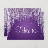 Élégant Numéro de table Nuit Éblouissant Violet (Devant / Derrière)