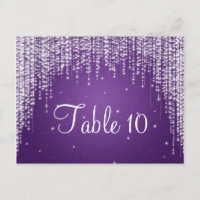 Élégant Numéro de table Nuit Éblouissant Violet