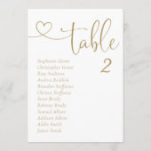 Élégant Numéro de table Or Sièges Cartes de graphi (Dos)