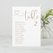 Élégant Numéro de table Or Sièges Cartes de graphi (Debout devant)