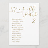Élégant Numéro de table Or Sièges Cartes de graphi (Devant)