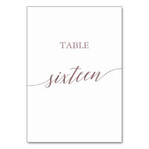 Élégant numéro de table seize en calligraphie or r