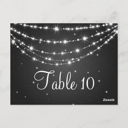 Élégant numéro de table Sparkling Chain Black (Dos)