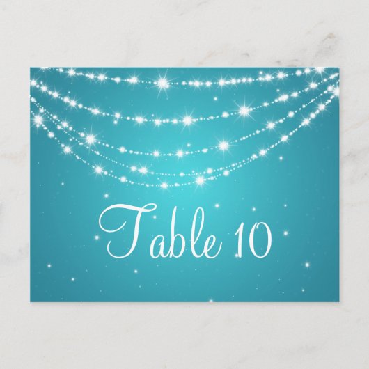Élégant numéro de table Sparkling Chain Blue (Devant)