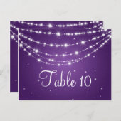 Élégant numéro de table Sparkling Chain Purple (Devant / Derrière)