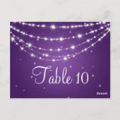 Élégant numéro de table Sparkling Chain Purple (Dos)