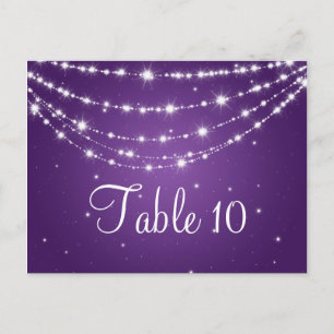 Élégant numéro de table Sparkling Chain Purple