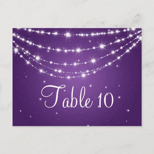 Élégant numéro de table Sparkling Chain Purple (Devant)