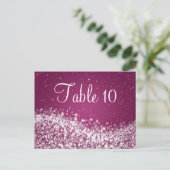 Élégant numéro de table Sparkling Wave Plum (Debout devant)