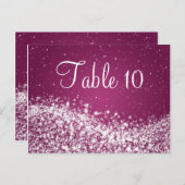 Élégant numéro de table Sparkling Wave Plum (Devant / Derrière)