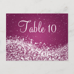 Élégant numéro de table Sparkling Wave Plum