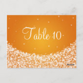 Élégant numéro de table Star Sparkle Orange (Dos)