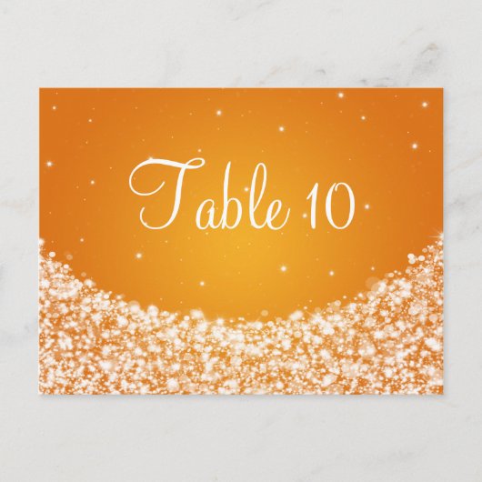 Élégant numéro de table Star Sparkle Orange (Devant)