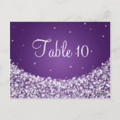 Élégant numéro de table Star Sparkle Purple (Dos)