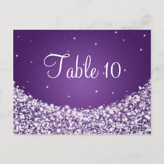 Élégant numéro de table Star Sparkle Purple (Dos)
