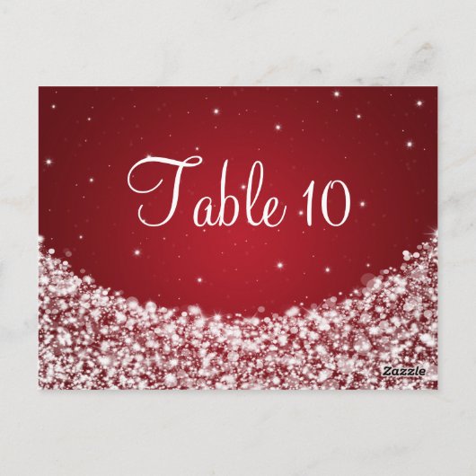 Élégant numéro de table Star Sparkle Red (Dos)