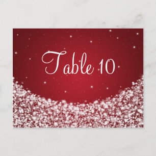 Élégant numéro de table Star Sparkle Red