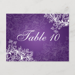Élégant numéro de table Vintage torsades violet