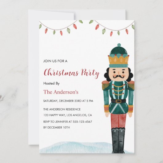 Élégant Nutcracker Fête de Noël Invitation (Devant)