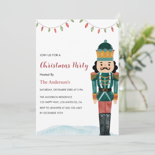 Élégant Nutcracker Fête de Noël Invitation (Debout devant)