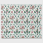 Elegant Nutcracker & Flowers Print Cadeaupapier (Vlak)