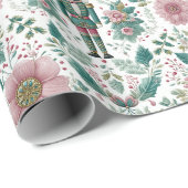 Elegant Nutcracker & Flowers Print Cadeaupapier (Rol Hoek)