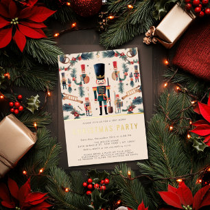 Élégant Nutcracker Gold Christmas Party Invitation