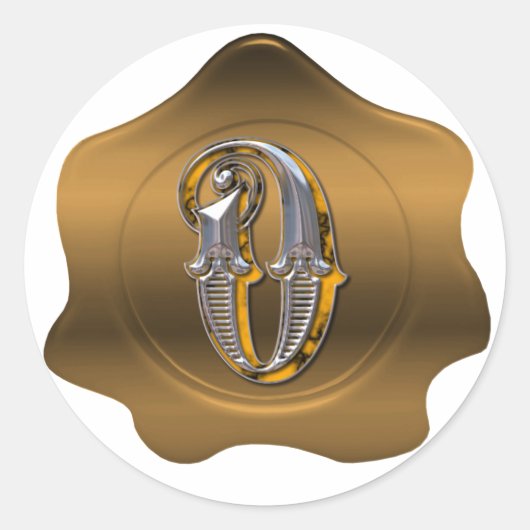 Élégant O Monogramme Bronze Sticker à la cire de s (Devant)