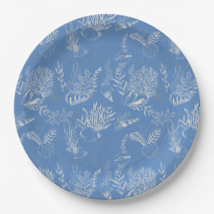 Elegant oceaanblauw toilet papieren bordje