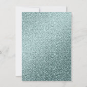 Elegant Ocean Aqua Marble & Glitter Wedding Kaart (Achterkant)