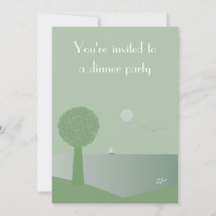 Elegant Ocean at Night Dinner Party Uitnodigingen