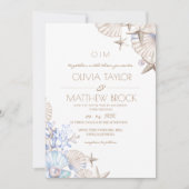 Elégant Ocean Beach Photo Faire-part de mariage (Devant)