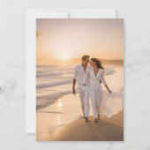 Elégant Ocean Beach Photo Faire-part de mariage (Dos)