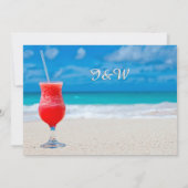 Elegant Ocean Beach Summer Drink Save the Date (Achterkant)