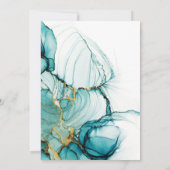 Elégant Océan Bleu Turquoise Aquarelle Invitation (Dos)