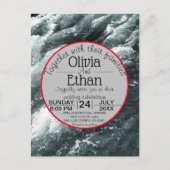 Elégant océan bleu vagues Invitation carte postale (Devant)