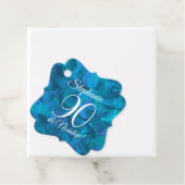 Elegant Ocean Blue 90 en Amazing Birthday Party Bedankjes Labels (In situ)