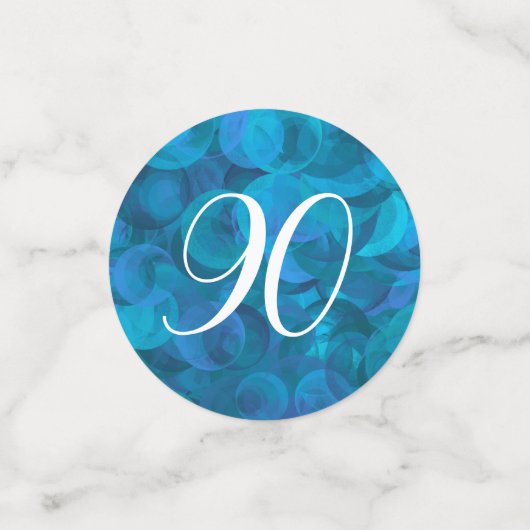 Elegant Ocean Blue 90 en Nonstop Birthday Party Confetti (Kleine voorkant)